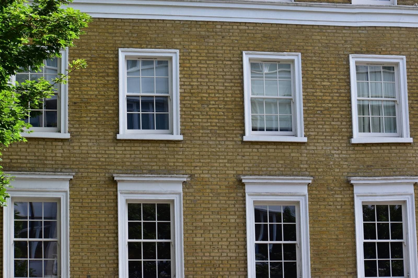 Georgian house with box sash windows